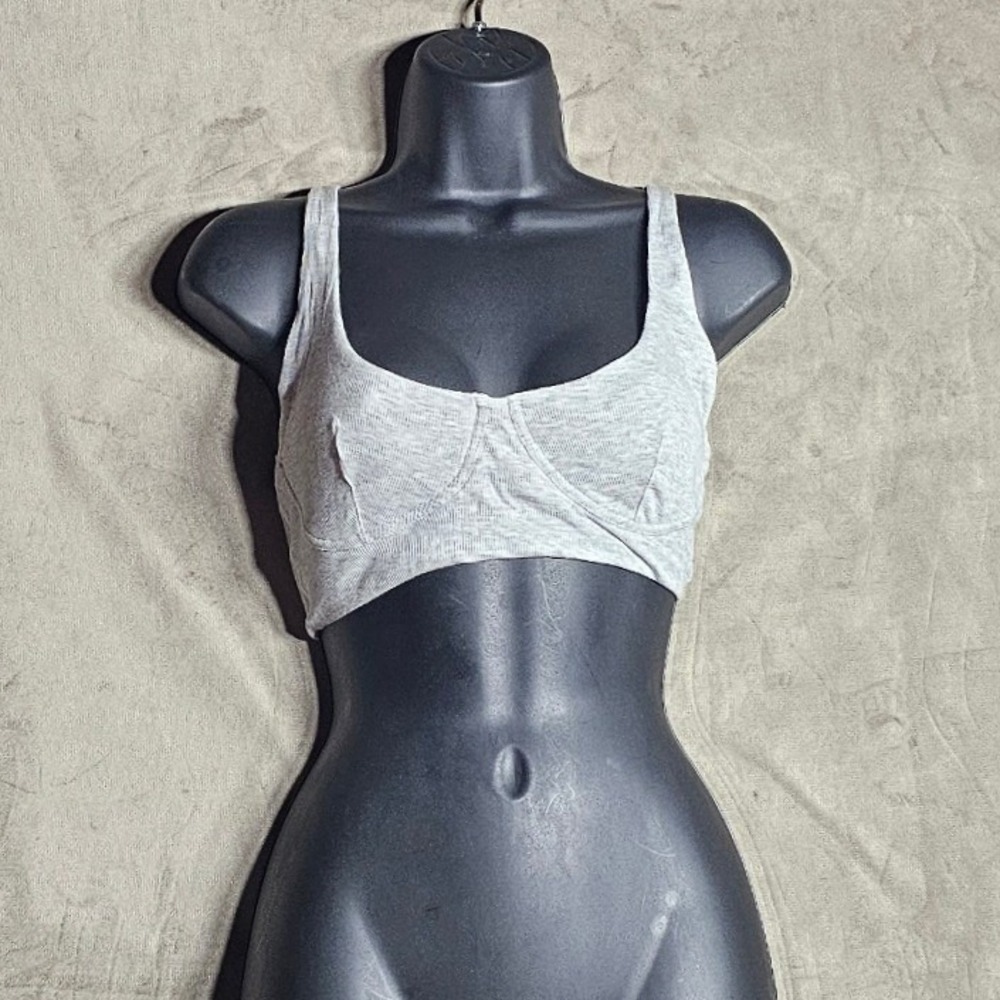 Victoria's Secret Bralette Heather Gray Seamed Wireless Bra Large